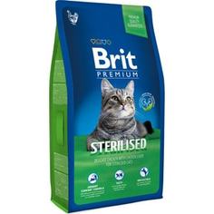 Сухой корм Brit Premium Cat Sterilized с курицей в соусе и куриной печенью для стерилизованных кошек 8кг (513178) Brit*
