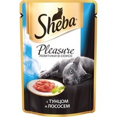 Паучи Sheba Pleasure кусочки с тунцом и лососем для кошек 85г (10161702)