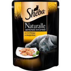 Паучи Sheba Naturalle кусочки с курицей и индейкой для кошек 80г (10157751)