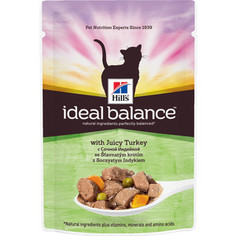 Паучи Hills Ideal Balance with Juicy Turkey с сочной индейкой и овощами для кошек 82г (10024)