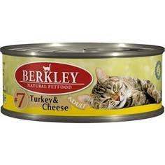 Консервы Berkley Adult Turkey & Cheese № 7 с индейкой и сыром для взрослых кошек 100г (75106)