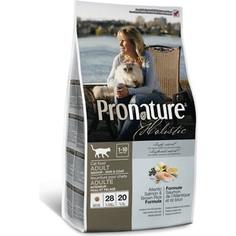 Сухой корм Pronature Holistic Adult Cat Skin&Coat Atlantic Salmon & Brown Rice с лососем и рисом для здоровья кожи и шерсти у кошек 2,72кг (102.2030)