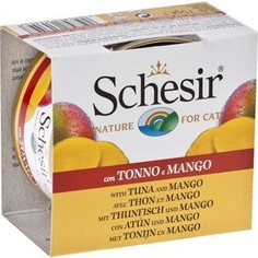 Консервы Schesir Nature for Cat Tuna & Mango кусочки в желе с тунцом и манго для кошек 75г (С354)