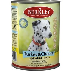Консервы Berkley For Adult Dog Turkey & Cheese с индейкой и сыром для взрослых собак 400гр (75071)