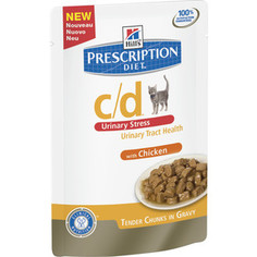 Паучи Hills Prescription Diet c/d Urinary Care Urinary Stress with Chicken с курицей диета при цистите для кошек 85г (2862)