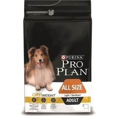 Сухой корм PRO PLAN OPTIWEIGHT Light/Sterilised Adult All Size с курицей для склонных к избыточному весу /стерилизованных собак 3кг (12272618)