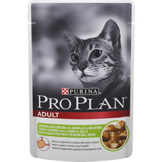 Паучи PRO PLAN Adult Cat Chunks with Lamb in Jelly кусочки в желе с ягненком для кошек 85г (12287095)