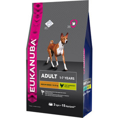 Сухой корм Eukanuba Adult Dog Medium Breed Rich in Chicken с курицей для взрослых собак средних пород 3кг