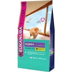 Сухой корм Eukanuba Puppy Toy Breed with Chicken с курицей для щенков миниатюрных пород 2кг