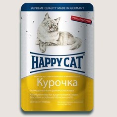 Паучи Happy Cat Курочка нежные кусочки и ломтики в яичном соусе для взрослых кошек 100г (1002305)