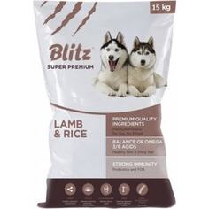 Сухой корм Blitz Petfood Superior Nutrition Adult Dog All Breeds with Lamb & Rice c ягнёнком и рисом для взрослых собак всех пород 15кг