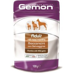 Паучи Gemon Dog Adult Chunkies with Wild Game с дичью кусочки для собак 100г