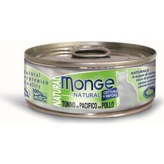 Консервы Monge Cat Natural Pacific Tuna with Chicken с тихоокеанским тунцом и курицей для кошек 80г