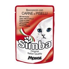 Паучи Simba Petfood Cat Chunkies with Meat and Peas с мясом и горохом паштет для кошек 100г