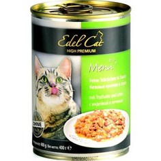 Консервы Edel Cat Menu нежные кусочки в соусе с индейкой и печенью для кошек 400г (17303)