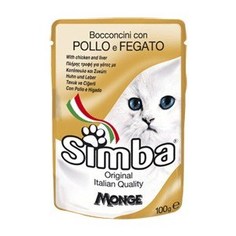 Паучи Simba Petfood Cat Chunkies with Chicken and Liver с курицей и печенью паштет для кошек 100г