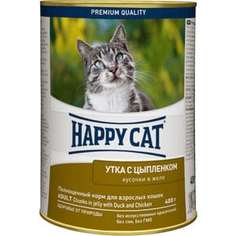 Консервы Happy Cat Adult Chunks in Jelly with Duck & Chicken кусочки в желе с уткой и цыпленком для взрослых кошек 400г (PB040XH120)
