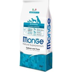 Сухой корм Monge Speciality Line Adult Dog All Breed Hypoallergenic Salmon and Tuna гипоаллергенный с лососем и тунцом для взрослых собак 12кг