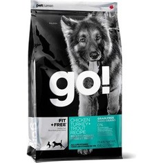 Сухой корм GO! Dog FIT+FREE Grain Free Chicken,Turkey+Trout Recipe беззерновой с курицей,индейкой и форелью для щенков и собак 11,35кг (10266)