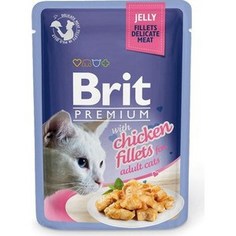 Паучи Brit Premium JELLY with Chicken Fillets for Adult Cats кусочки в желе с куриным филе для взрослых кошек 85г (518463) Brit*