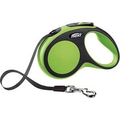 Рулетка Flexi New Comfort S лента 5м черный/зеленый для собак до 15кг