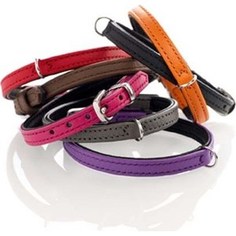 Ошейник Hunter Collar Tiny petit 24 nickel-plated (16,5-20,5см) кожа красный для собак