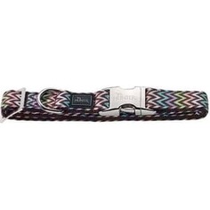 Ошейник Hunter Collar Krazy Zigzag ALU-Strong M/20 (40-55cм) нейлон с металлической застежкой мотив зигзаг для собак