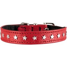 Ошейник Hunter Collar Capri Mini Stars 30 (23-27см) натуральная кожа красный для собак