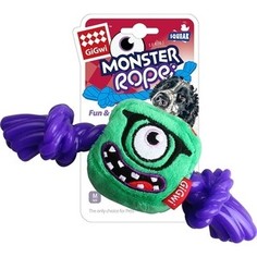 Игрушка GiGwi Dog Toys Squeak Monster Rope монстр с резиновой веревкой для собак (75434)
