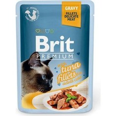 Паучи Brit Premium GRAVY with Tuna Fillets for Adult Cats кусочки в соусе с филе тунца для взрослых кошек 85г (518548) Brit*