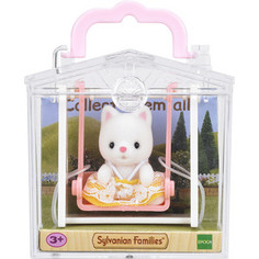 Игровой набор Sylvanian Families Младенец в пластиковом сундучке (кошка на качелях) (5201)