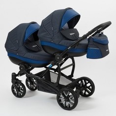 Коляска 2 в 1 Mr Sandman Duet 50% Эко кожа синий Перфорированный - темно-синий