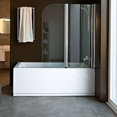 Душевая шторка на ванну Kolpa-san Sole TP 112x140 см, профиль серебро, стекло прозрачное