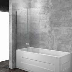 Душевая шторка на ванну Kolpa-san Terra TS L 112x142 см, левая, профиль серебро, стекло прозрачное