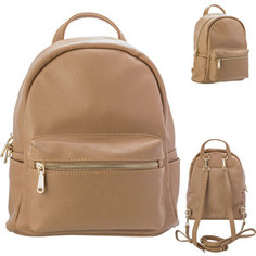 Рюкзак-мини Action молодежный, разм. 28х22х12 см, бежевый, цвет фурнитуры-золотистый, иск. Кожа Action!