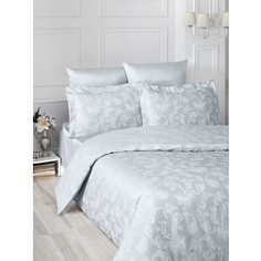 Комплект постельного белья Karna Евро, сатин-жаккард, Ariel серый (2993 / CHAR005)