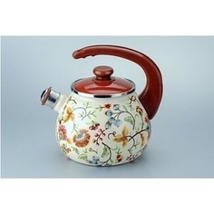 Чайник эмалированный со свистком 2.5 л Idilia Майолика (I2711)