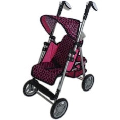 Коляска-прогулочная для куклы 1Toy со складным козырьком премиум (Т57324)