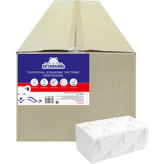 Бумажные полотенца ХОЗЯЙКИНЪ белые, 25х21 см, 2-х слойные, 200 листов