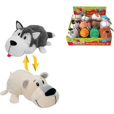 Мягкая игрушка 1Toy Вывернушка 20 см 2в1 Хаски-Полярный медведь (Т10925)