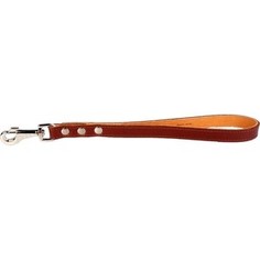 Поводок CoLLaR водилка-ручка кожаная двойная прошитая 40см*20мм, коричневый для собак (05326)