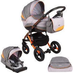 Коляска 2 в 1 Adamex Aspena Grand Collection, серый/оранжевый OR/BL GL000391222