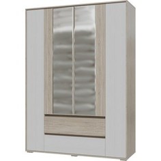 Шкаф 4-х дверный с ящиками Гранд Кволити Мальта 4-4811М дуб сонома/рамух белый