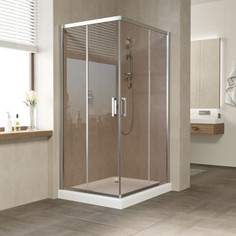 Душевой уголок Vegas Glass ZA-F 120*90 08 05 профиль глянцевый хром, стекло бронза