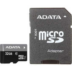 Карта памяти ADATA microSDHC 32Gb Class 10 UHS-I (SD adapter) (AUSDH32GUICL10-RA1)