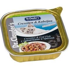 Консервы Dr.Clauders Crevettes & Cod Fish in Sauce с креветками и треской кусочки в соусе для кошек 100г