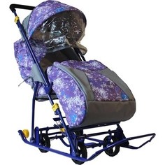 Санки-коляска GALAXY Снежинка Универсал, елки на фиолетовом GL000606487