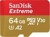Карта памяти microSDXC UHS-I U3 SANDISK Extreme 64 ГБ, 100 МБ/с, Class 10, SDSQXA2-064G-GN6MA, 1 шт., переходник SD