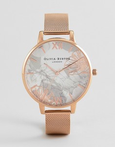 Часы цвета розового золота с цветочной отделкой Olivia Burton OB16VM15 - Розовый