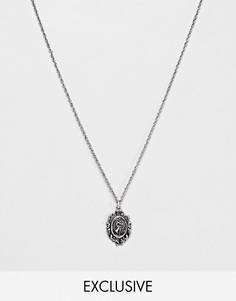 Серебристое ожерелье с изображением Св.Христофора на подвеске Reclaimed Vintage inspired эксклюзивно для ASOS - Серебряный